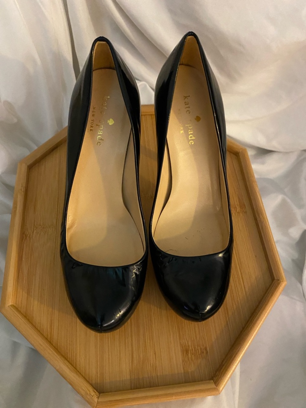 kate spade Black Patent Leather Round-Toe Pumps